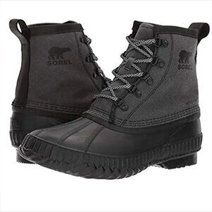 Sorel Cheyanne II Gray & Black Short Canvas & Leather Waterproof Boots Men US 12
